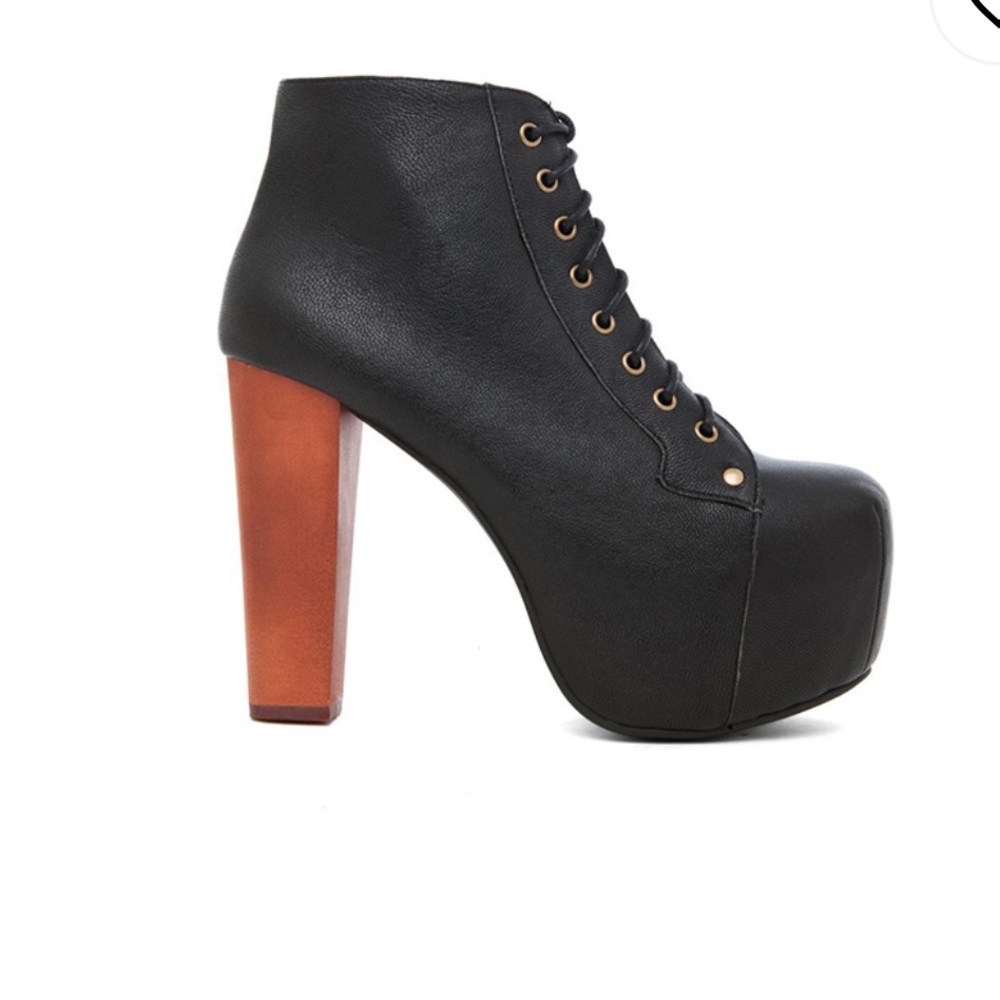 Jeffrey Campbell Lita Black Leather Size 9.5 NIB